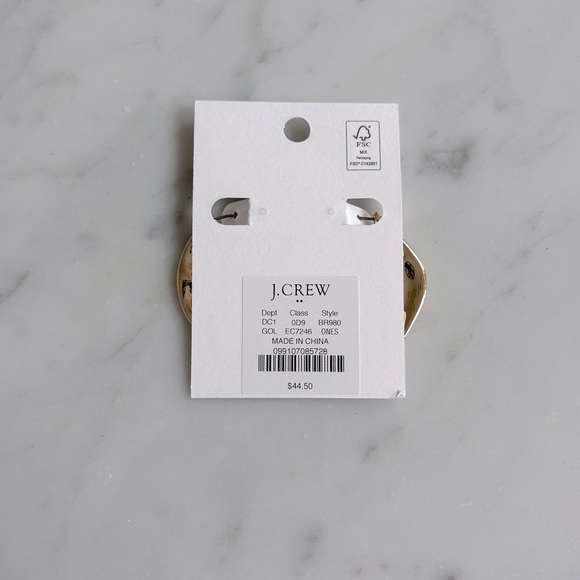 NWT J. Crew Factory Hammered Hoop Earrings - Picture 4 of 4